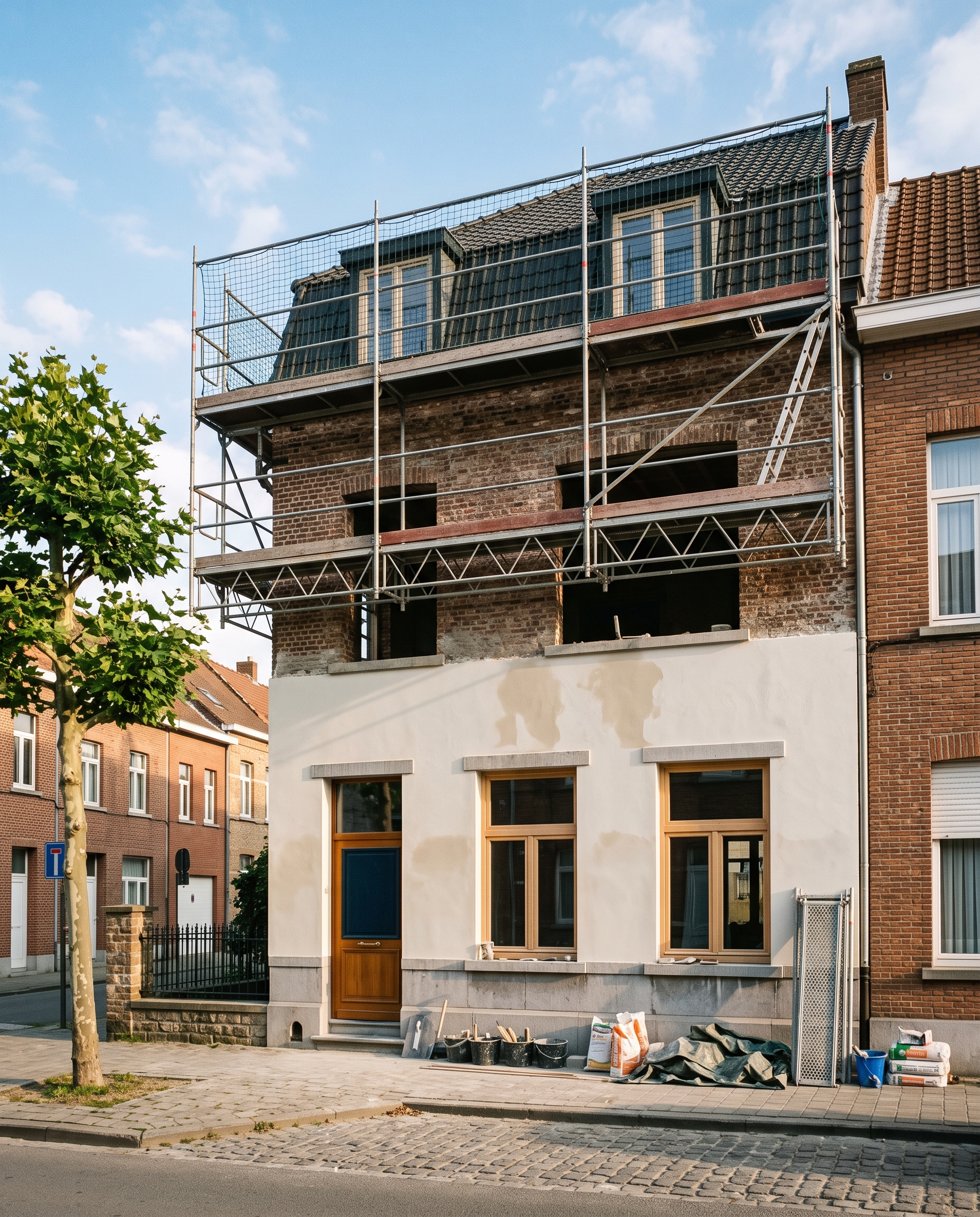 Façade en cours de rénovation